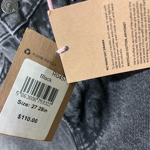 Boden High Rise Boyfriend Jeans in Washed Black NWT Sz 27 Jeans